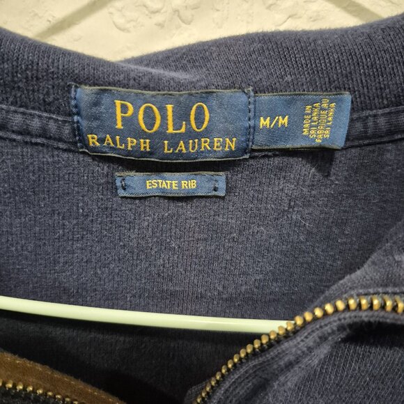 Ralph Lauren Mens Estate Polo 1/4 Zip Navy Sweater Medium - Picture 4 of 7